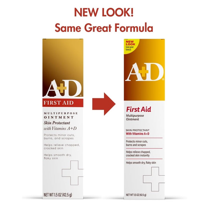 BAYER A+D First Aid Healing Ointment - Moisturizing Skin Protectant for Dry Cracked Heels, Elbows, Hands and Lips - Use After Hand Washing, Packaging May Vary, Multicolor – 1.5 oz Tube - Image 2
