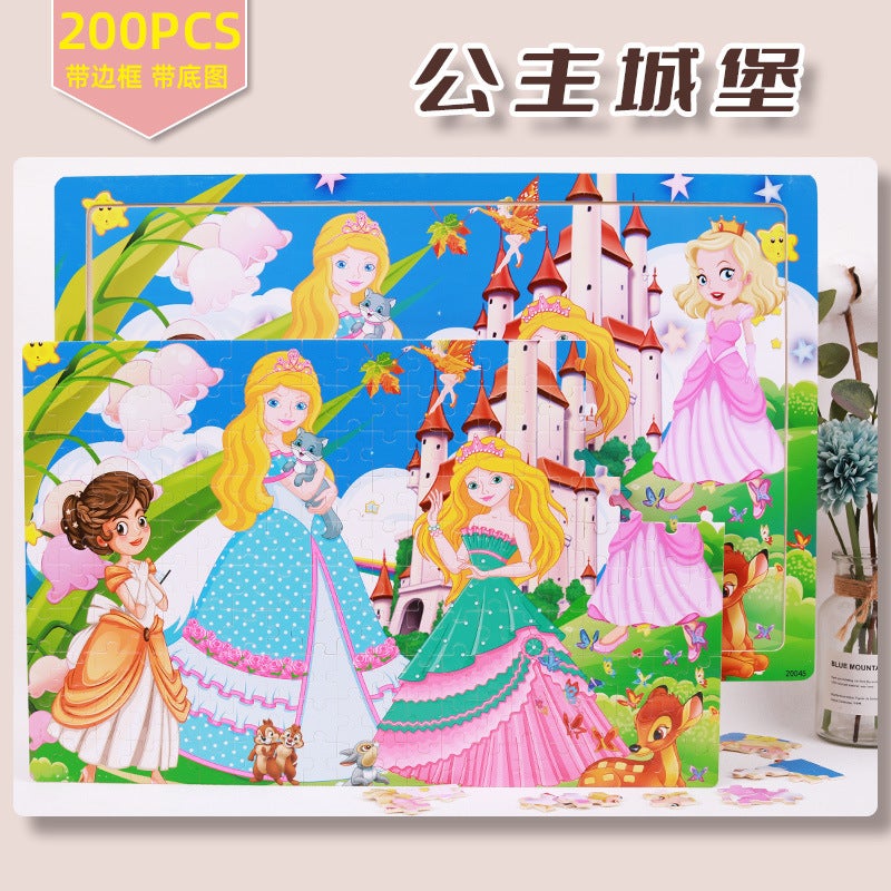 New Large Children'S Early Education Animation Toys 200 Pieces Of Wooden Cartoon Puzzle Toys Manufacturers Direct Supply - Image 1