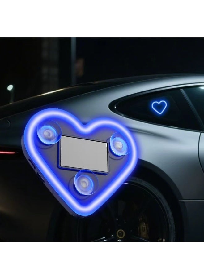 إضاءة محيطة للسيارة - إضاءة محيطية LED للسيارة على شكل قلب، إضاءة نيون رومانسية لتزيين السيارات والدراجات النارية وباب الشاحنة في عيد الحب - Image 1