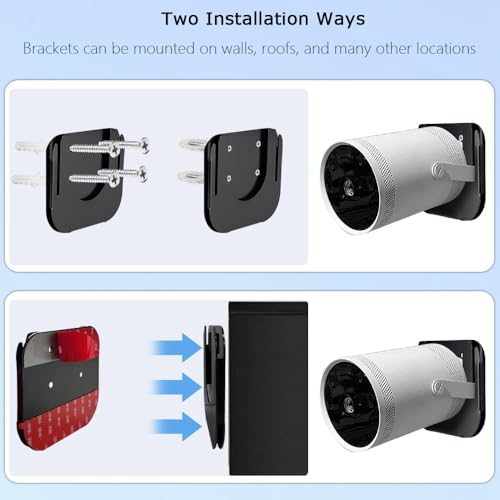 Chanvoo Drill Free Wall Mount Compatible with Samsung Freestyle Projector Ceiling Mount, Freestyle 2 Accessories Steel Wall Mount Shelf (Black) - Image 3
