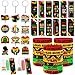 Moon Boat 36Sets Black History Month Decorations Gifts Bulk Silicone Rubber Bracelets Acrylic Keychains and Bookmarks Goodie Bag Stuffers African Party Favors - Image 2