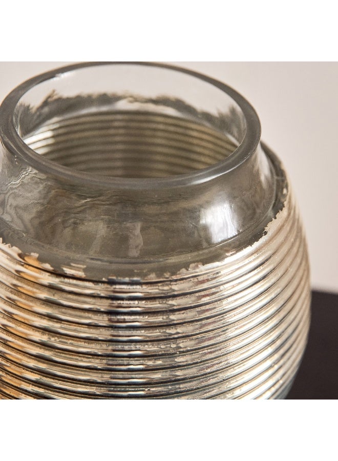 Home Box Erton Etched Glass Vase 16 x 16 x 18 cm - Image 1