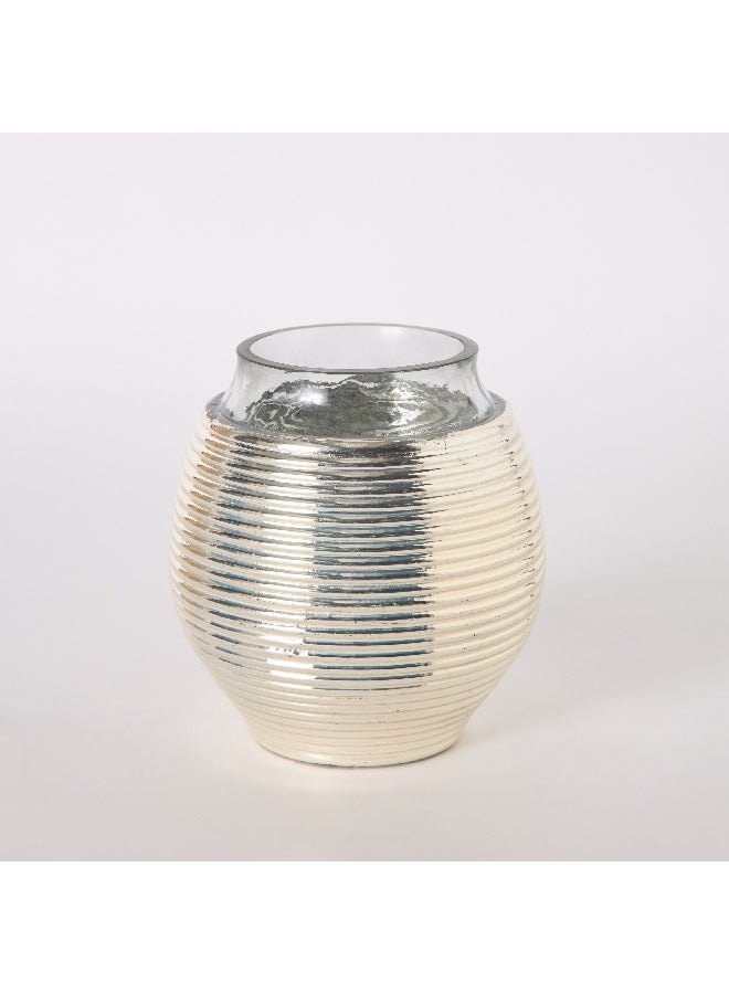 Home Box Erton Etched Glass Vase 16 x 16 x 18 cm - Image 3