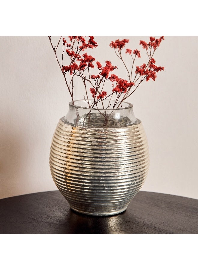 Home Box Erton Etched Glass Vase 16 x 16 x 18 cm - Image 4