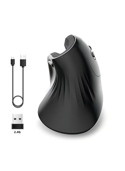 Vertical Mouse Wireless 2.4G Rechargeable Ergonomic Design Mice 3200DPI Adjustable Optical E-sports Mice Strong Compatibility Supports Windows/Linux/Mac OS Long Battery Life For Computer Laptop PC