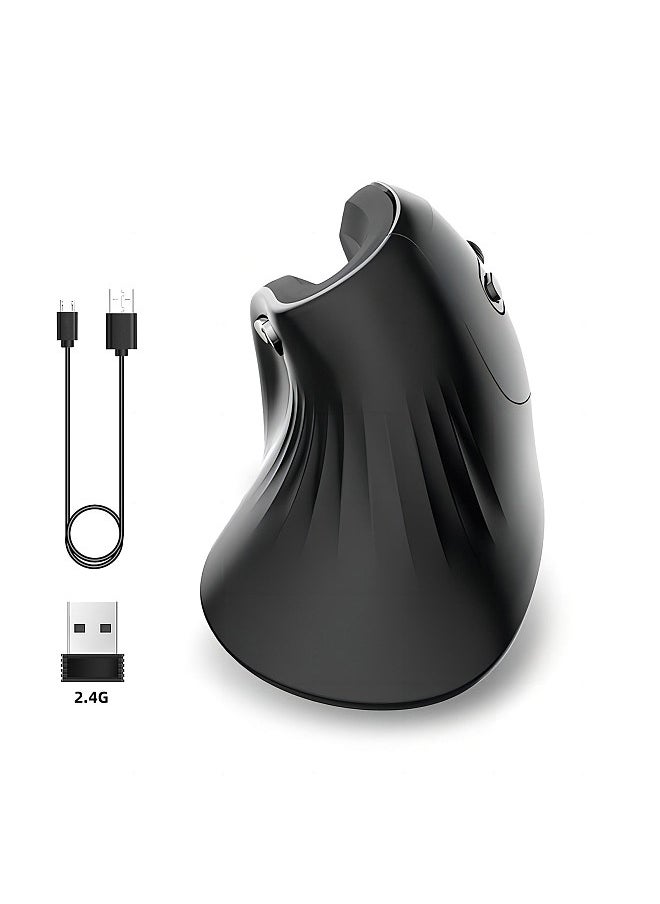 Vertical Mouse Wireless 2.4G Rechargeable Ergonomic Design Mice 3200DPI Adjustable Optical E-sports Mice Strong Compatibility Supports Windows/Linux/Mac OS Long Battery Life For Computer Laptop PC