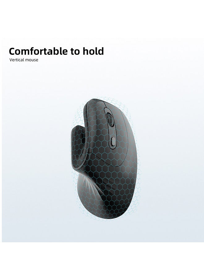 Vertical Mouse Wireless 2.4G Rechargeable Ergonomic Design Mice 3200DPI Adjustable Optical E-sports Mice Strong Compatibility Supports Windows/Linux/Mac OS Long Battery Life For Computer Laptop PC