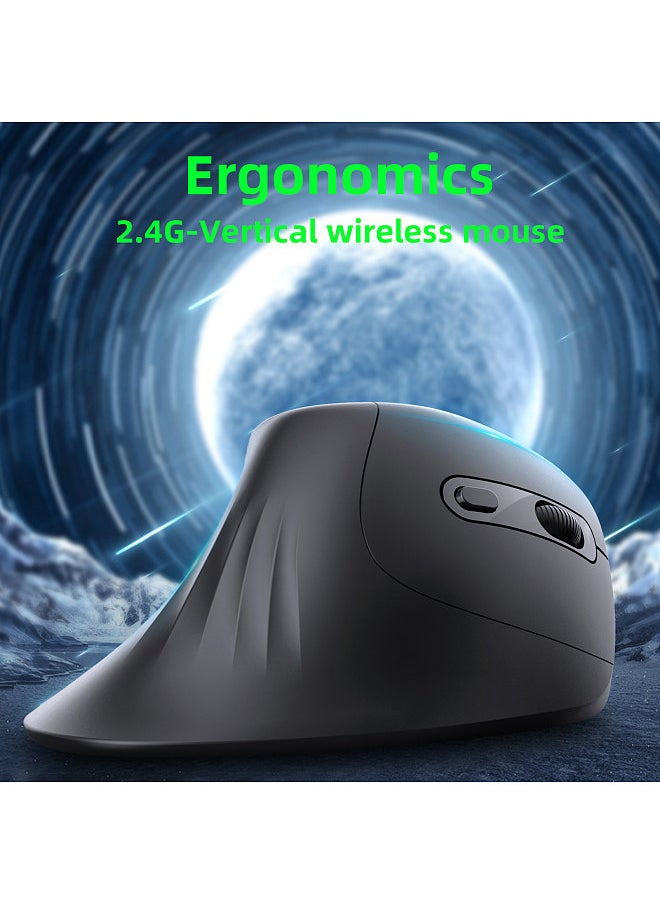 Vertical Mouse Wireless 2.4G Rechargeable Ergonomic Design Mice 3200DPI Adjustable Optical E-sports Mice Strong Compatibility Supports Windows/Linux/Mac OS Long Battery Life For Computer Laptop PC