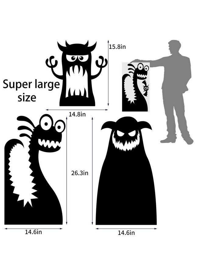 DIYASY DIYASY Halloween Large Window Decoration Clings,5 Monster Silhouette Window Stickers Decals for Halloween Indoor,Room and Kids Party Decor  - Image 3