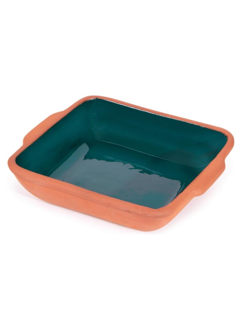 Pottery Kulplu Kare Güveç Tepsi 25 cm – Premium Handcrafted Square Casserole Dish with Handles – Oven Safe, Durable Ceramic Baking Pan for Stews, Roasts, and More - Image 3