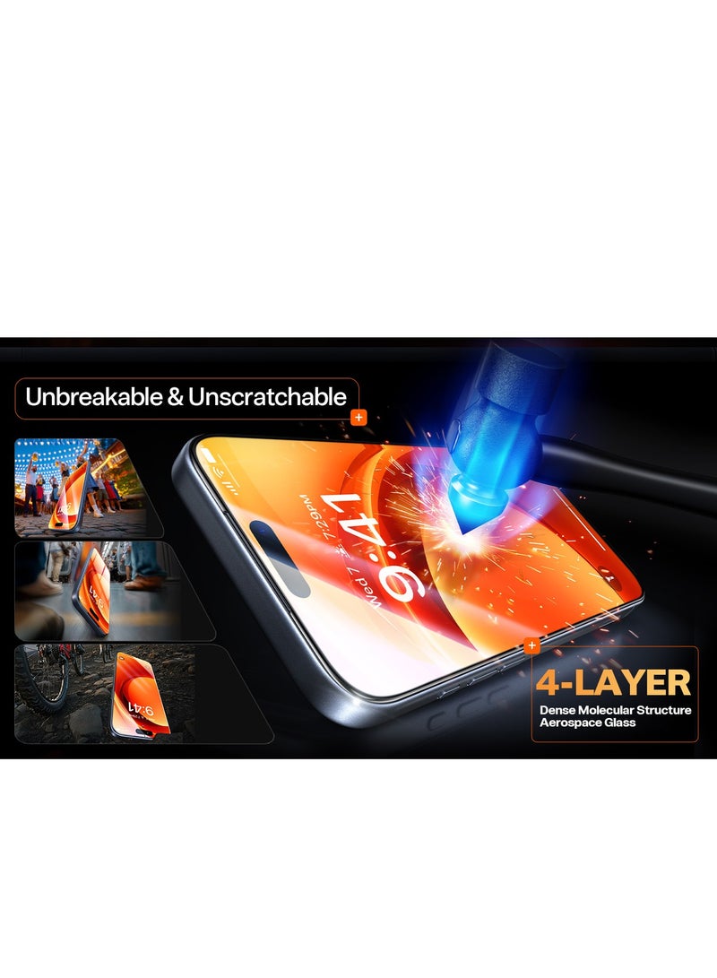حماية شاشة شفافة من سلسلة Install Master لجهاز iPhone 17 Pro – زجاج فضائي 9H+، تغطية كاملة، خالية من الفقاعات - Image 2