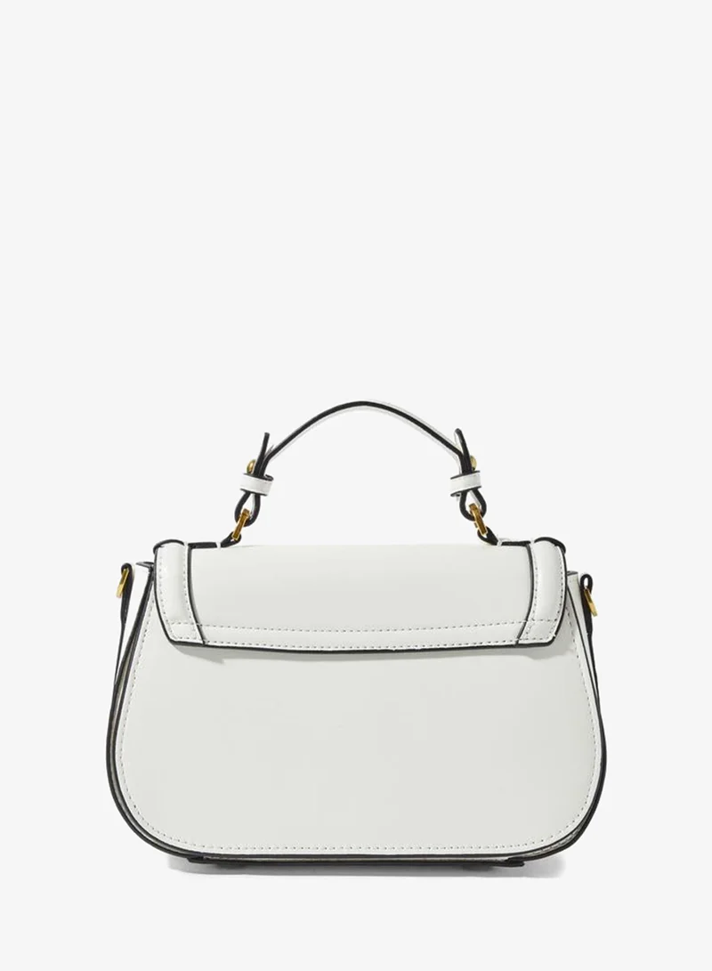 Styli Off White Canvas Strap Crossbody Bag
