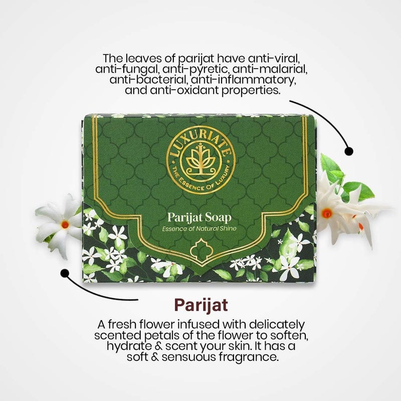 LUXURIATE Rose Soap, Vanilla Soap, Parijat Soap (125gm Pack of 3) | Luxury Premium Soap | Natural Soap | Handmade Organic Soap | Paraben & Chemical Free | Bath Soap for Men Women - Image 2