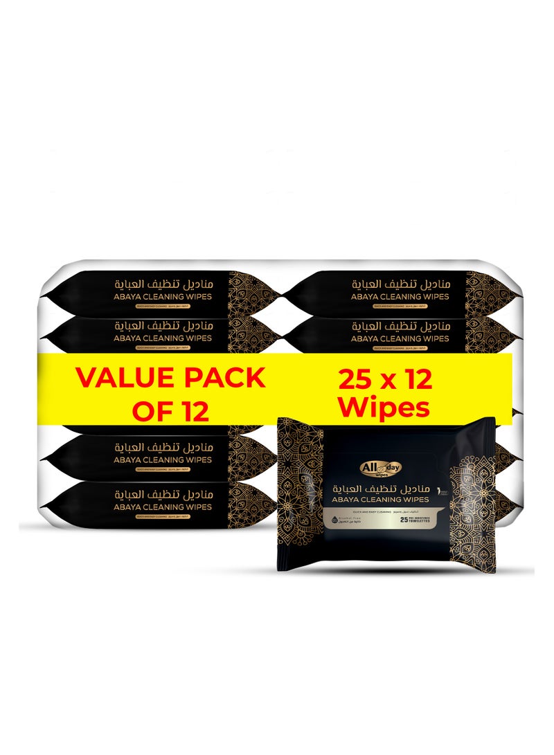 All day wipes All Day Abaya Cleaning wipes 25 sheets ( Pack of 12) - Image 1