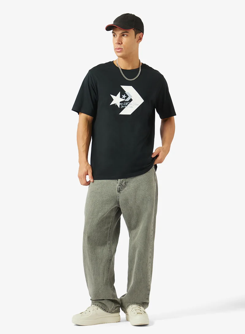 Converse CONVERSE BLACK Chevron Script T-Shirt for Men | Best Price UAE