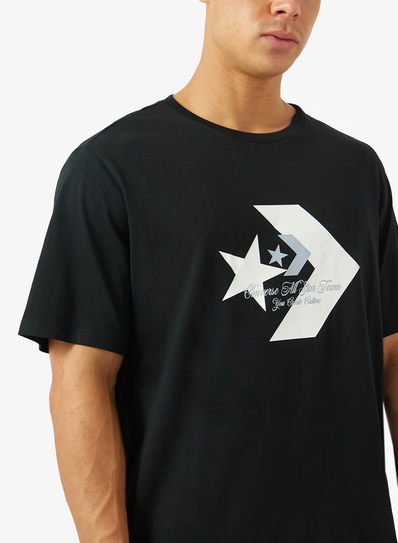 Converse CONVERSE BLACK Chevron Script T-Shirt for Men | Best Price UAE