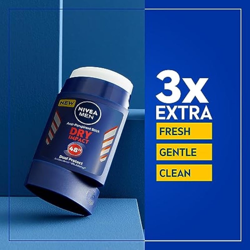 NIVEA MEN Antiperspirant Stick for Men, 48h Protection, Dry Impact, 50ml - Image 4