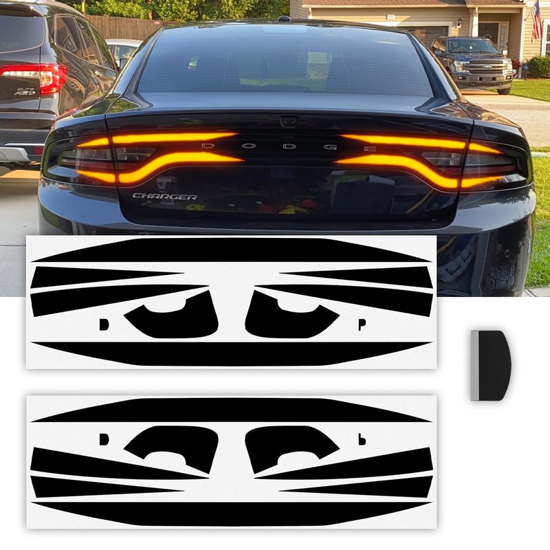 Deargooday Tail Light Race Track Bat Vinyl Overlay Decal Cover Exterior Accessories for Dodge Charger 2015 2016 2017 2018 2019 2020 2021 2022 2023 2024 - Image 1