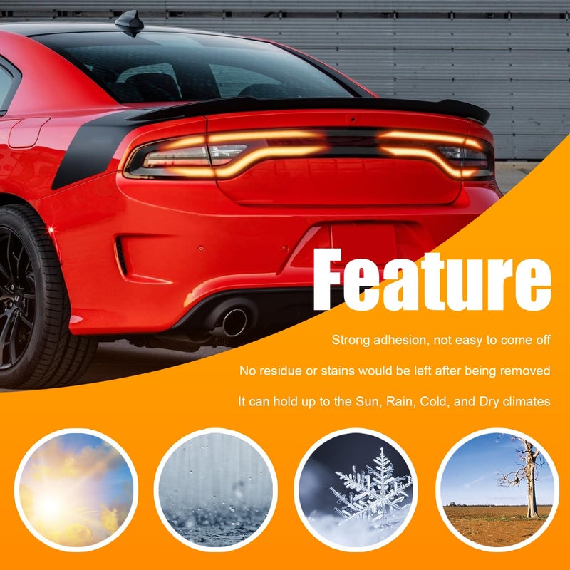Deargooday Tail Light Race Track Bat Vinyl Overlay Decal Cover Exterior Accessories for Dodge Charger 2015 2016 2017 2018 2019 2020 2021 2022 2023 2024 - Image 4