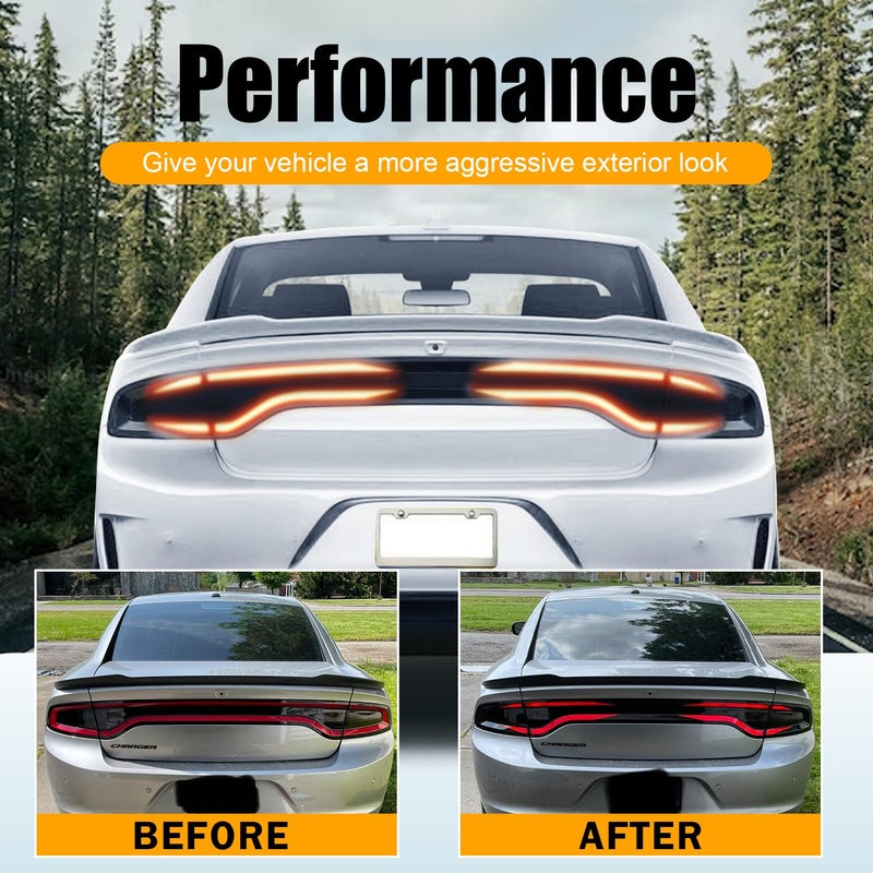 Deargooday Tail Light Race Track Bat Vinyl Overlay Decal Cover Exterior Accessories for Dodge Charger 2015 2016 2017 2018 2019 2020 2021 2022 2023 2024 - Image 3