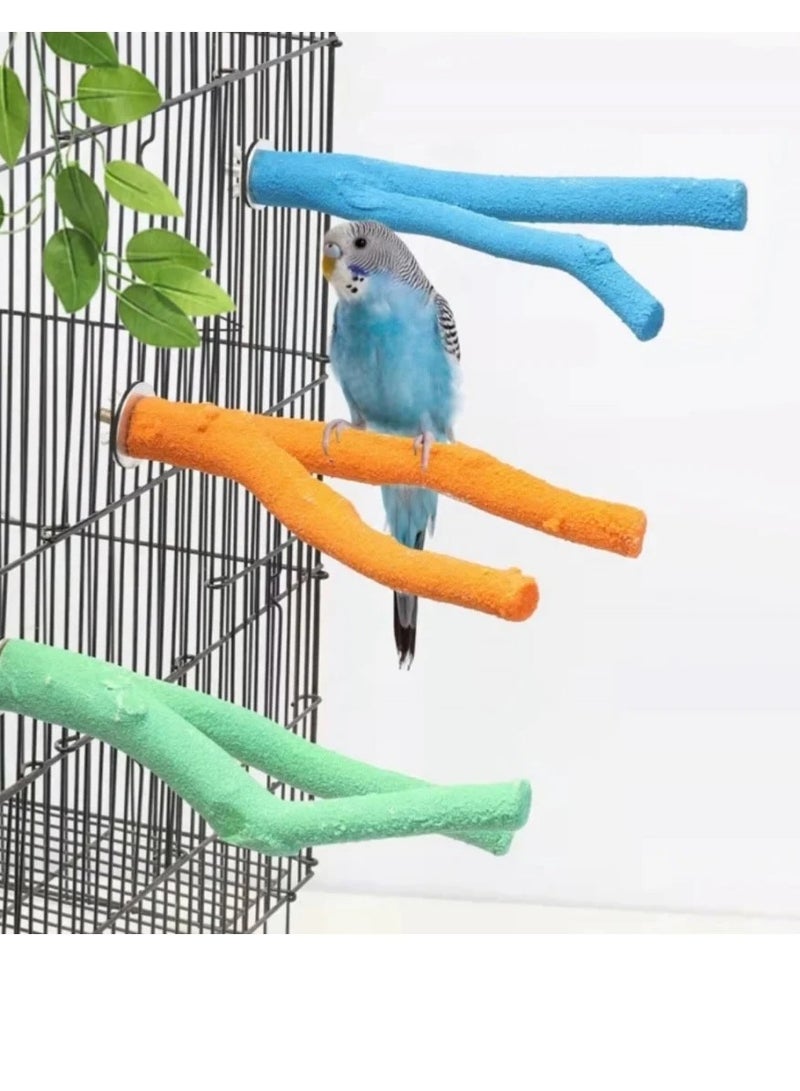 Generic Bird Cooler Rough Perch Standing Bird Cage Supplies Multicolor  - Image 1