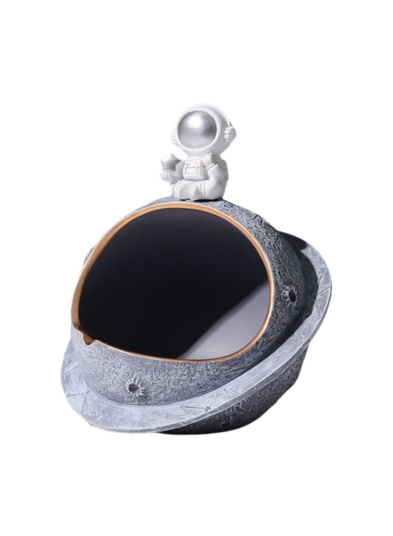 Gray Moon Landing Astronaut Ornaments Desktop Trash Can Windproof Space Astronaut Ornaments Suitable For Home Car Office Decoration Desktop - Image 1