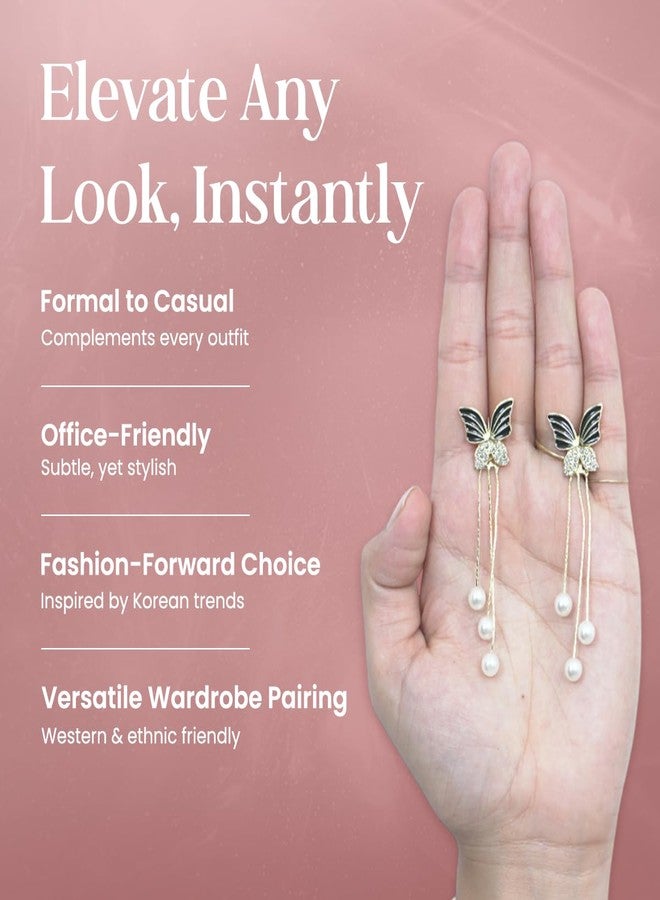 Elrose - 4 Pair of Korean Style Earrings for Girls| Earrings Combo Set for Women - Casual & Office Wearable Earrings - Image 5