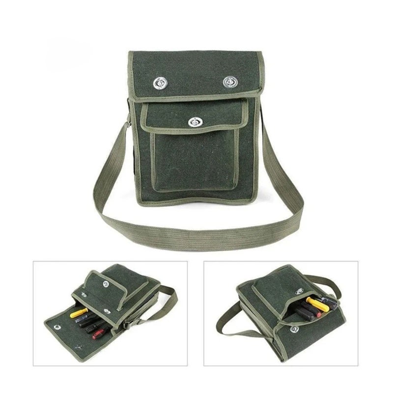Portable Thickened Canvas Tool Bag - High-quality Oxford Fabric Wear-resistant Multifunctional Organizer for Electrical Engineers - Image 2