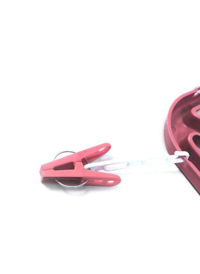 Kuber Industries Kuber Industries Baby Clothes Hanger Rack|360 Degree Portable & Rotatable Clips|32 Clips Cloth Drying Hanger|Space Saving Travel & Durable Plastic (Pink)  - Image 5