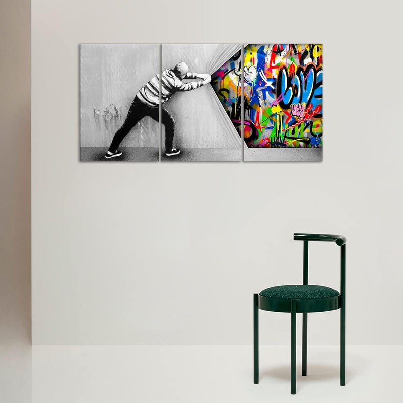 KAWAHONE Abstract Canvas Wall Art-Banksy Wall Art-Banksy No Ball Games Graffiti & Street Art Urban for Living Room, Bedroom, Office-24x36 Inchx3pcs - Image 3