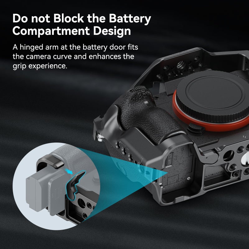 SmallRig A7 III / A7R III Camera Cage Kit for Sony Alpha 7 III/Alpha 7R III, Full Cage with Top Handle for ARRI and Cable Clamp, Built-in Cold Shoe and NATO Rails - 4198 - Image 4