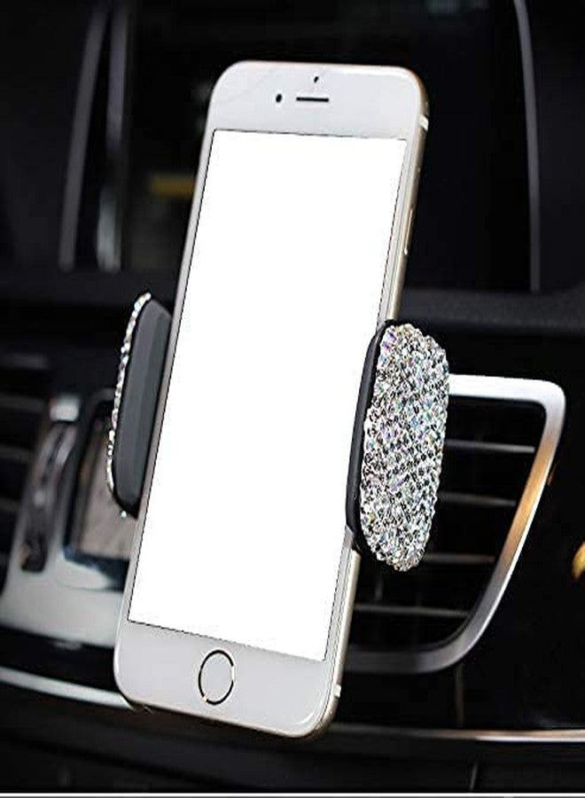 Bestbling Ergonflow Luxury Rhinestone Bling Car Stand Phone Holder, Compatible with Air Vent or Dashboard, Fits iPhone X, 8, 7 Plus, 6, 6 Plus, SE, 5S, 5, 4S, 4 (Silver) - Image 4