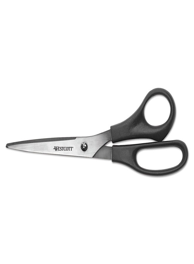 Westcott 8" Straight All Purpose Scissors, Black, 3-Pack - Image 1