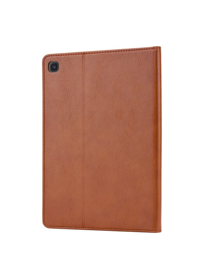 NIBEMINENT Protective Flip Case Cover With Wallet Card Slot For Samsung Galaxy Tab A 8 2019 P200 / P205 Brown  - Image 2