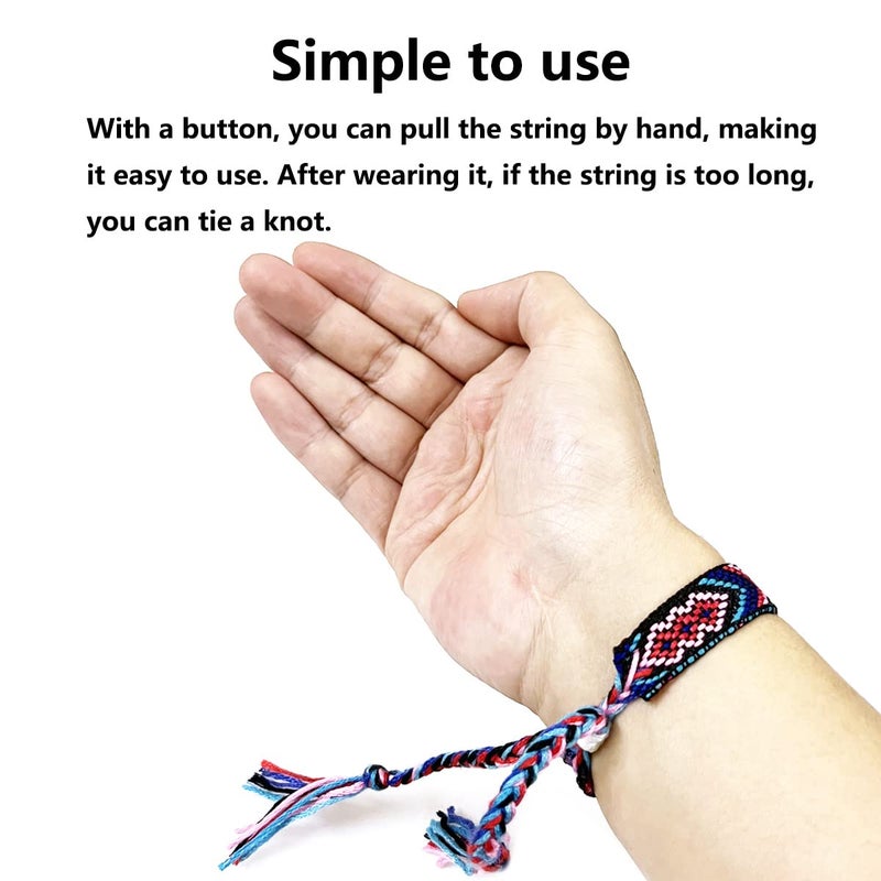 Tangser Woven Friendship Bracelets, Braided Bracelets String, Adjustable Nepal Braceletï¼ŒMexico Wave Anklet for Best Friends Kids Women Girls Kids Men, Assorted Colorfulï¼ˆ12PCSï¼‰ - Image 5