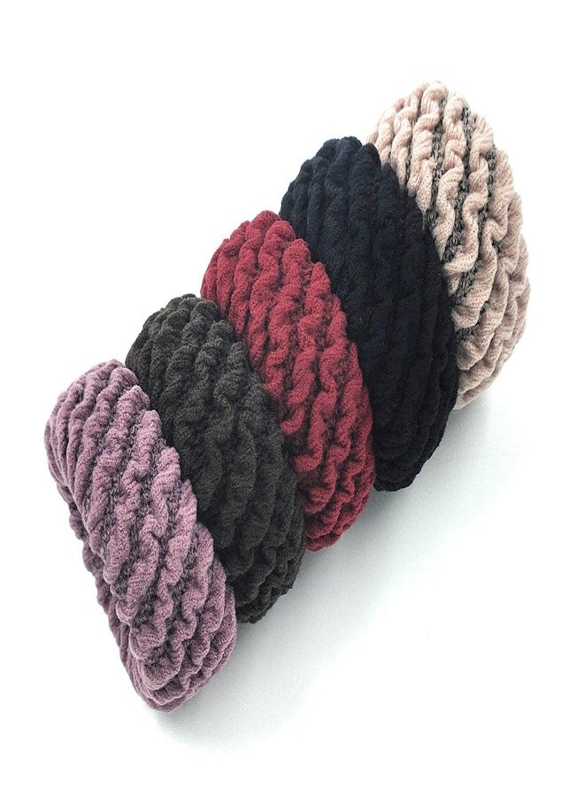 Fairytale Multi-Colour Thick Soft Cotton Stretchable Hair Rubber Bands Ponytail Holder for Girls/Womens. Size Medium. (Pack of 5). - Image 2