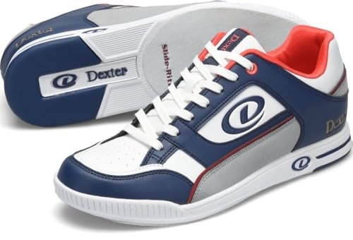 Dexter Men's Royal Bowling Shoes (for Right or Left Handed Bowlers- Universal Slide Soles on Both Shoes) - Navy/White/Grey 7.5 - Image 3