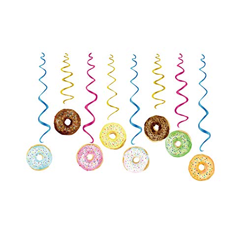 CC HOME 15Pack Donut Cake Hanging Swirls Doughnut Dessert Ceiling Streamer Birthday Party Decorations Donut Themed Party Favors for Holiday Shower Home Decoration Party Supplies - Image 5