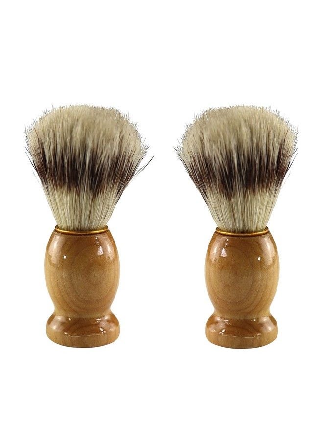 Iconikal Wood Handled Badger Hair Shaving Brush 2Pack  - Image 1