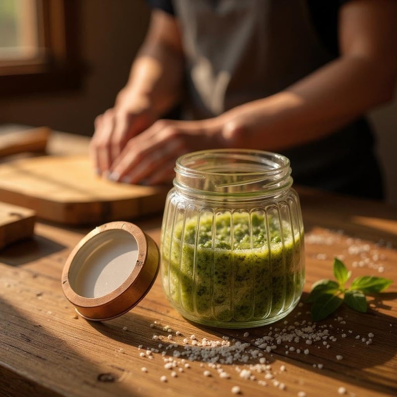 B&D Glass Storage Jar with Gold Lid - 250ml - Image 1