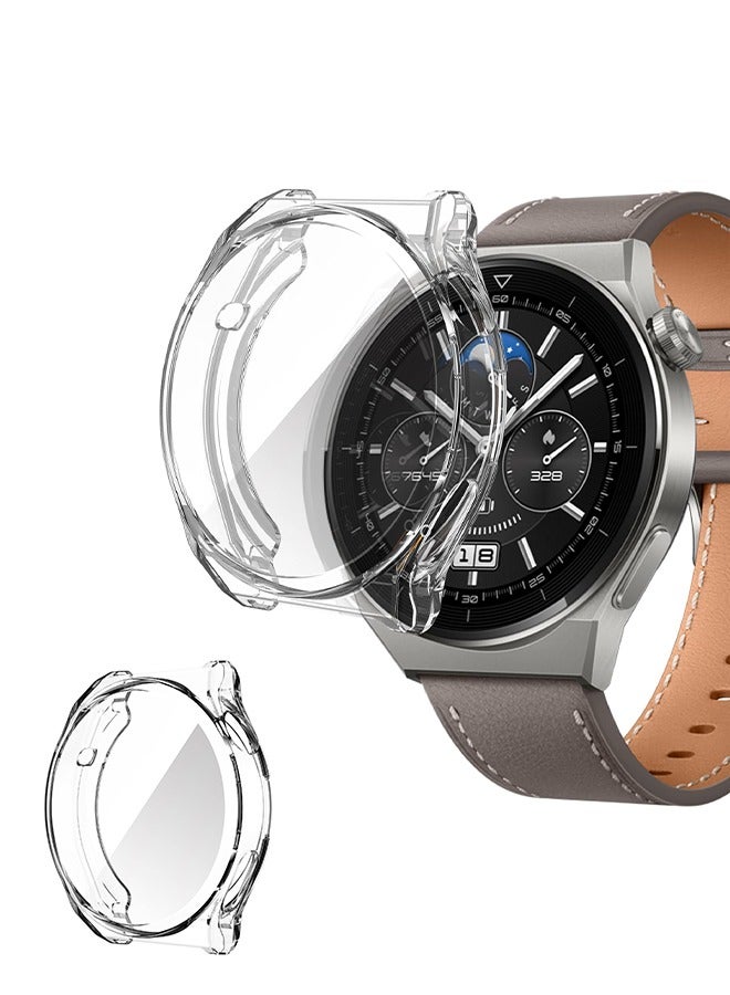 HY Case for Huawei Watch GT3 pro 46mm,Screen Protector Overall Protective Ultra-Thin TPU HD Clear Cover  - Image 1