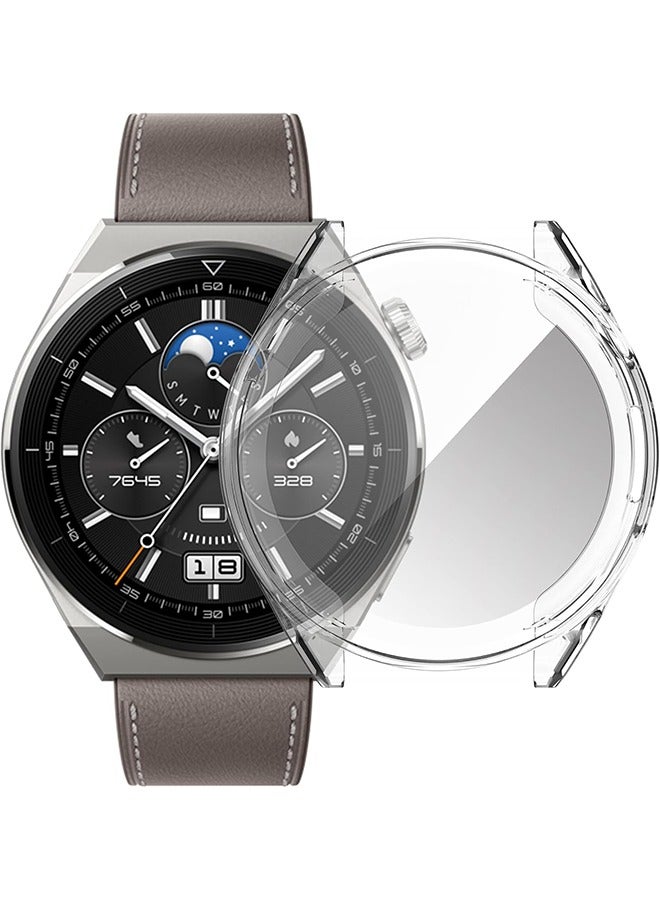 HY Case for Huawei Watch GT3 pro 46mm,Screen Protector Overall Protective Ultra-Thin TPU HD Clear Cover  - Image 2