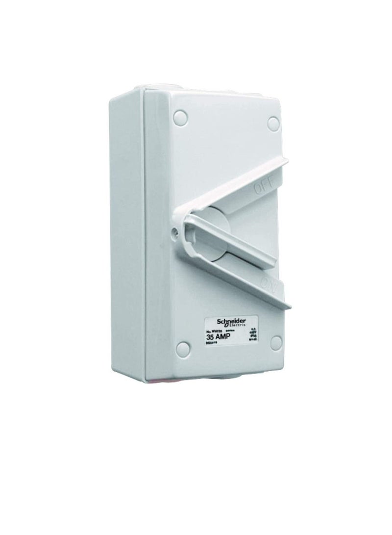 Schneider Electric 35A 440V Surface Mount Triple Pole Isolating Switch IP66 weatherproof - Image 1