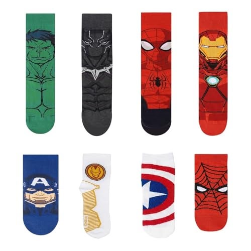 BALENZIA SocksXpress Marvel Men’s Crew Socks Gift Box | Pack of 8 Pairs | Calf-Length | Officially Licensed Avengers Superhero Combo | Combed Cotton Comfort, Durable Fit | Free Size (UK 6–10) - Image 1