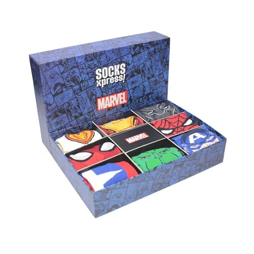 BALENZIA SocksXpress Marvel Men’s Crew Socks Gift Box | Pack of 8 Pairs | Calf-Length | Officially Licensed Avengers Superhero Combo | Combed Cotton Comfort, Durable Fit | Free Size (UK 6–10) - Image 2