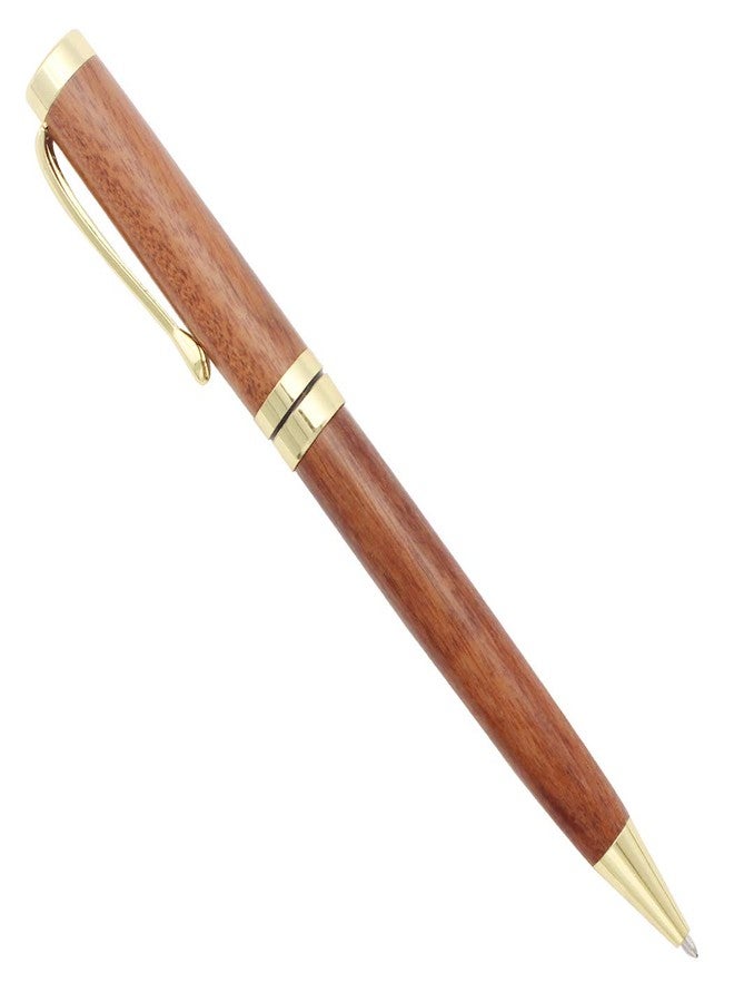 Gullor Handcrafted Rosewood Retractable Ballpoint Pen, Natural Wood Pen, Gold Clip - Image 5