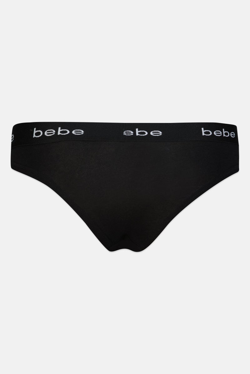 bebe Women 3 Pcs Brand Logo Thong Panties, Multicolor - Image 5
