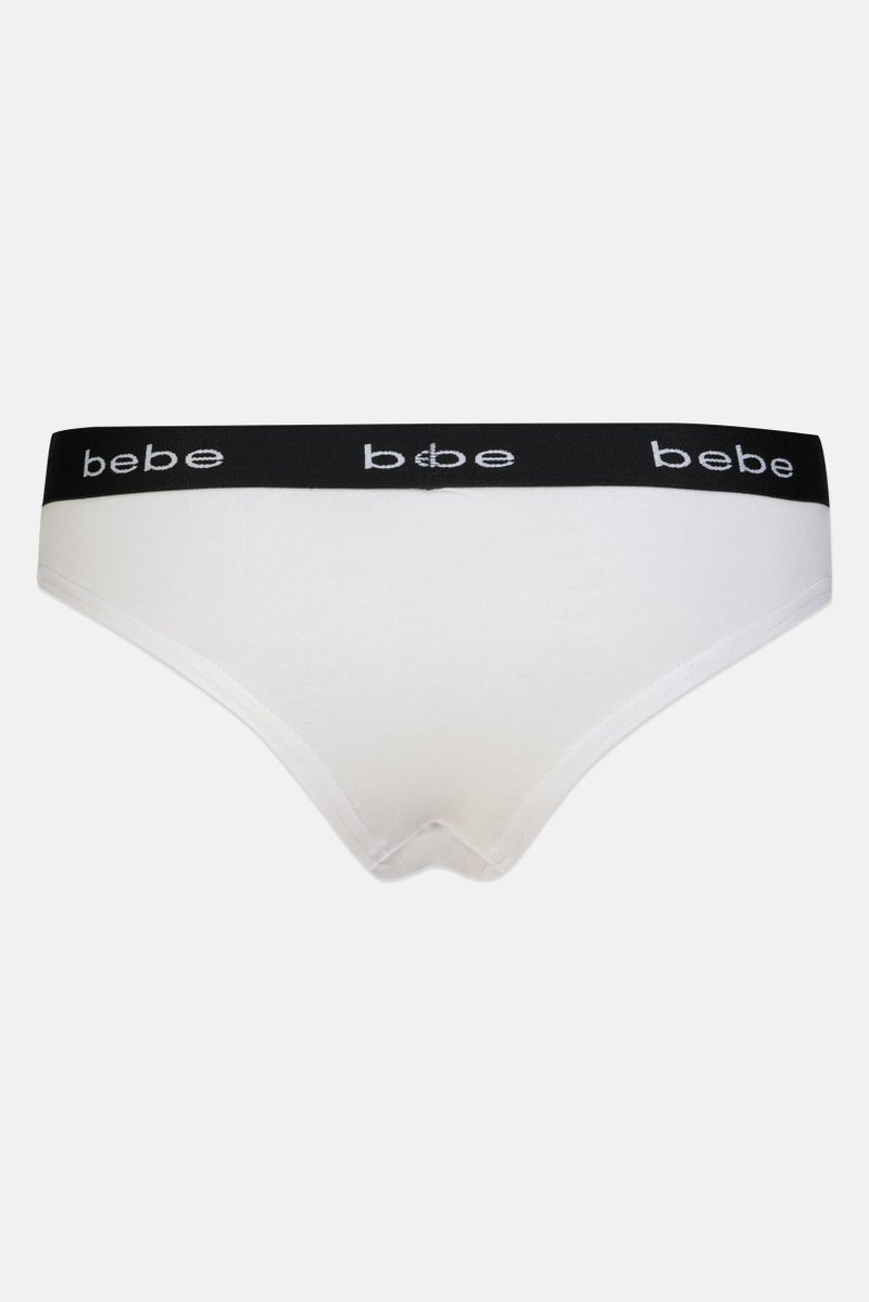 bebe Women 3 Pcs Brand Logo Thong Panties, Multicolor - Image 4