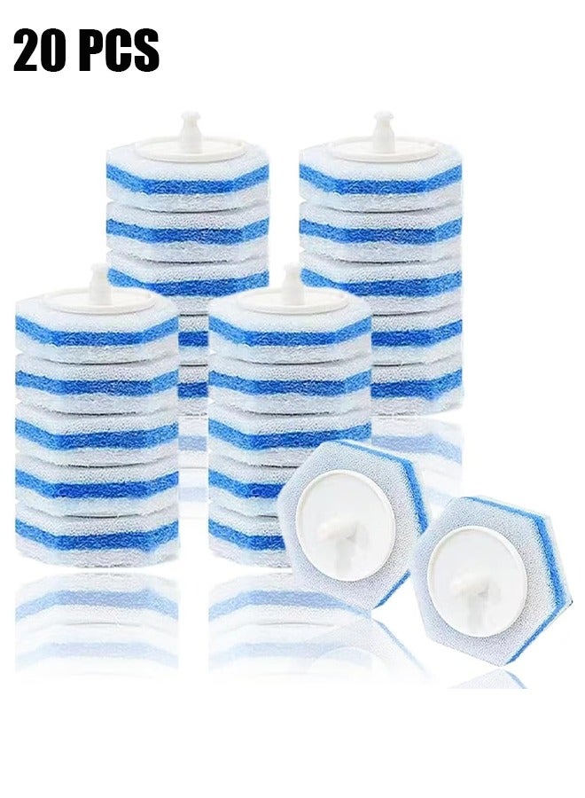 HY 20 Pcs Disposable Toilet Wand Heads Brush, Toilet and Bathroom Cleaning, Disposable Toilet Bowl Cleaners, Toilet Brush Head, Compatible with Clorox Wand Refills and Most Toilet Brushes - Image 1
