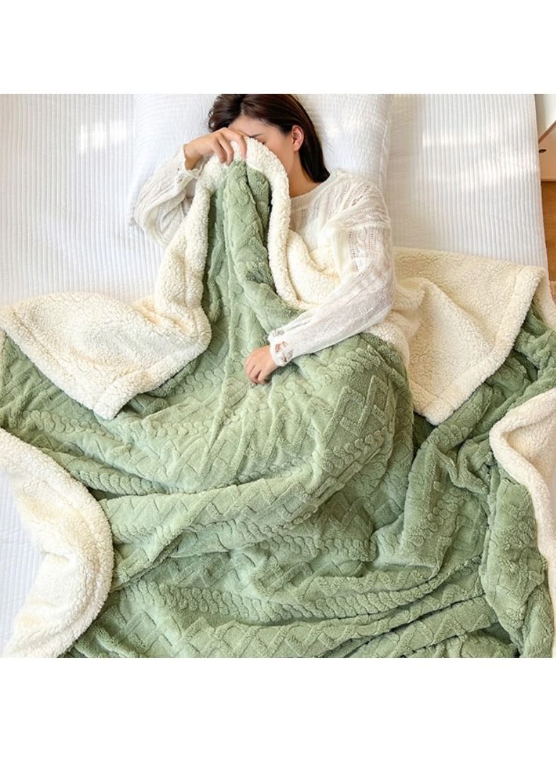 DubaiGallery Home Thick Bed Blanket Double Side Lamb Cashmere Fleece Plaid Blanket Winter Warm Throw Sofa Cover Newborn Wrap Kids Bedspread  - Image 3